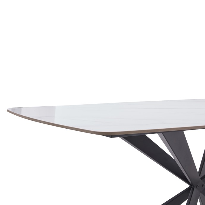 STONE VIANO ΤΡΑΠΕΖΙ SINTERED ΑΝΟΙΧΤΟ ΓΚΡΙ-ΜΑΥΡΟ 180X90X76ΕΚ