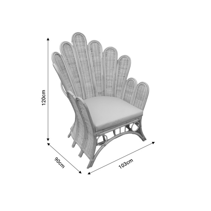 FRAGIA ΠΟΛΥΘΡΟΝΑ ΜΕ ΜΠΕΖ ΜΑΞΙΛΑΡΙ-ΦΥΣΙΚΟ RATTAN 103X90X120ΕΚ