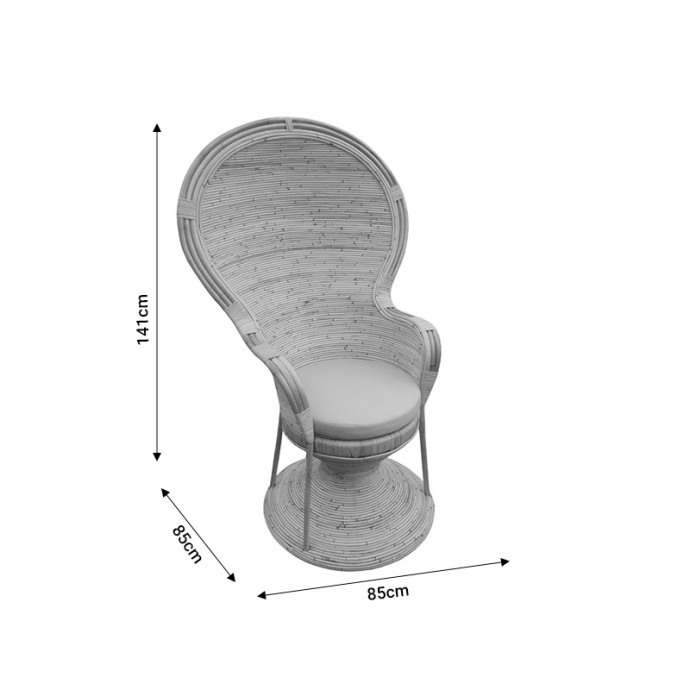 REA ΠΟΛΥΘΡΟΝΑ ΜΕ ΜΠΕΖ ΜΑΞΙΛΑΡΙ-ΦΥΣΙΚΟ RATTAN 85X85X141ΕΚ