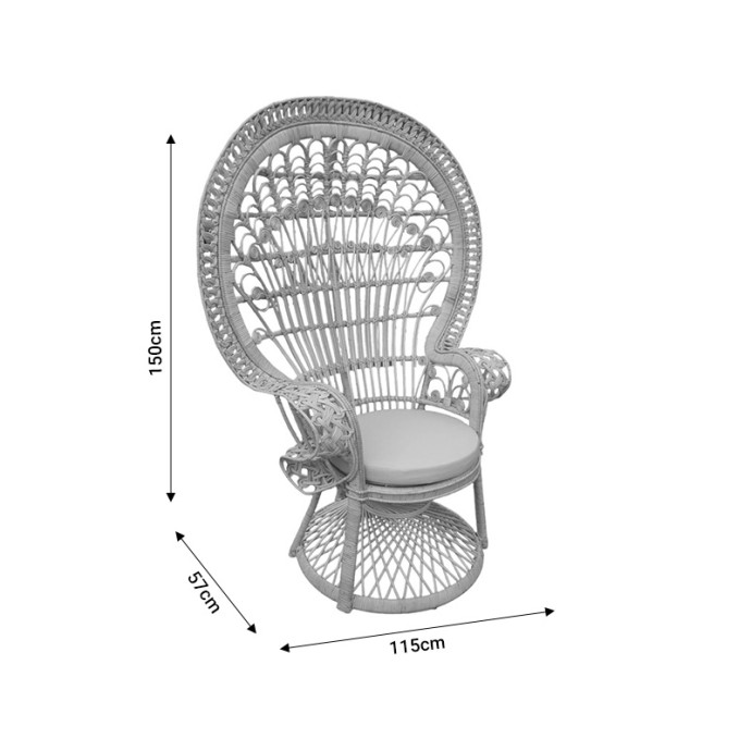 DOROTHY ΠΟΛΥΘΡΟΝΑ ΜΕ ΜΠΕΖ ΜΑΞΙΛΑΡΙ-ΦΥΣΙΚΟ RATTAN 115X57X150ΕΚ