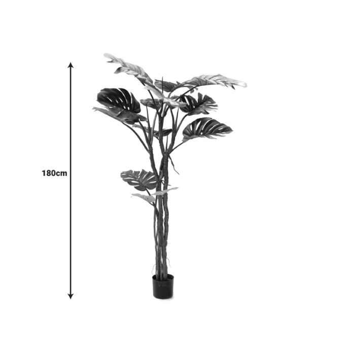 ΔΙΑΚΟΣΜΗΤΙΚΟ ΦΥΤΟ ΣΕ ΓΛΑΣΤΡΑ MONSTERA III INART ΠΡΑΣΙΝΟ PP Υ180ΕΚ
