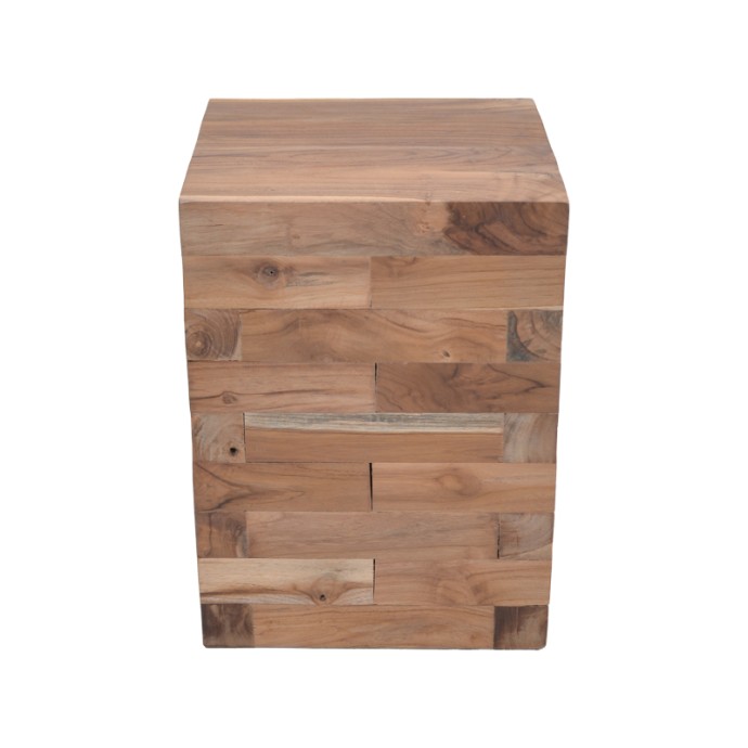 WERZY ΒΟΗΘΗΤΙΚΟ ΤΡΑΠΕΖΙ ΦΥΣΙΚΟ ΜΑΣΙΦ ΞΥΛΟ TEAK 35X35X49ΕΚ