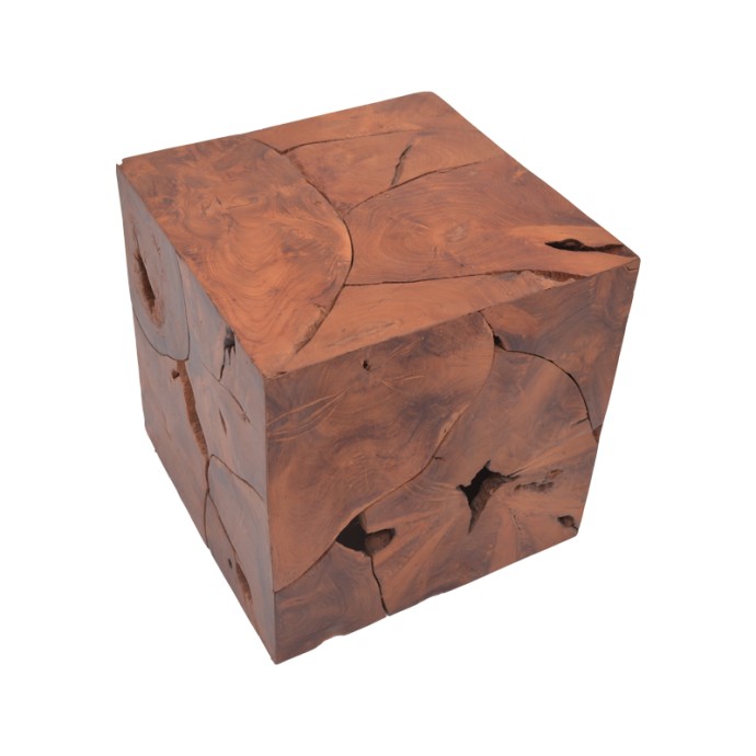 BOXY ΣΚΑΜΠΟ ΦΥΣΙΚΟ ΜΑΣΙΦ ΞΥΛΟ TEAK 40X40X40ΕΚ