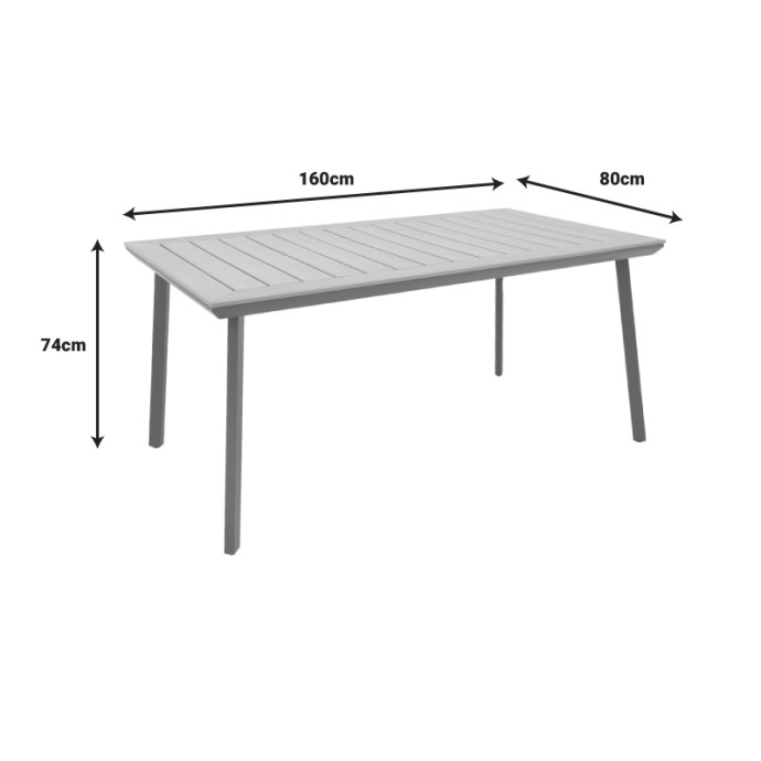 GRIFFITH ΤΡΑΠΕΖΙ 160X80X74ΕΚ ΜΑΥΡΟ ΑΛΟΥΜΙΝΙΟ ΚΑΙ PLYWOOD ΣΕ ΦΥΣΙΚΗ ΑΠΟΧΡΩΣΗ 