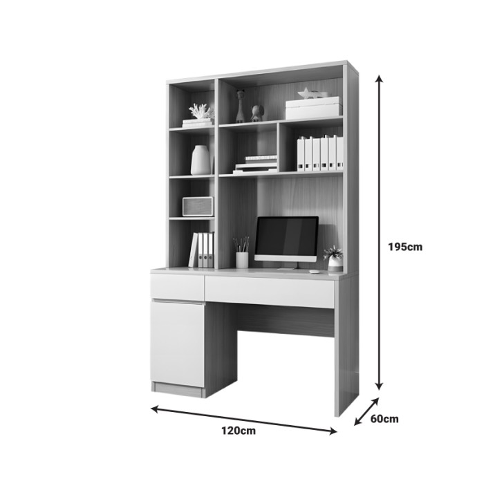 PERTIN ΓΡΑΦΕΙΟ ΕΡΓΑΣΙΑΣ 120X60X195ΕΚ ΜΕΛΑΜΙΝΗ ΣΕ ΛΕΥΚΗ-ΦΥΣΙΚΗ ΑΠΟΧΡΩΣΗ 