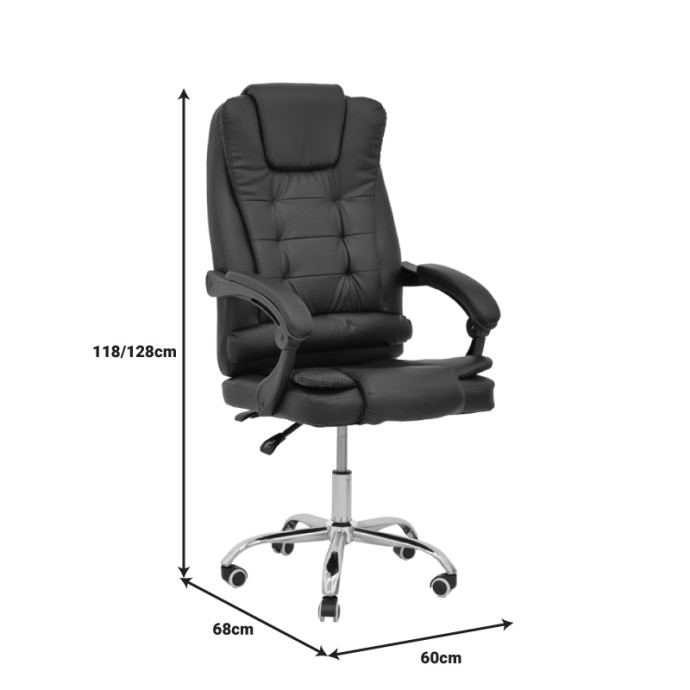TORONSI ΚΑΡΕΚΛΑ ΓΡΑΦΕΙΟΥ ΔΙΕΥΘΥΝΤΗ ΜΑΥΡΟ PU 60X68X128ΕΚ