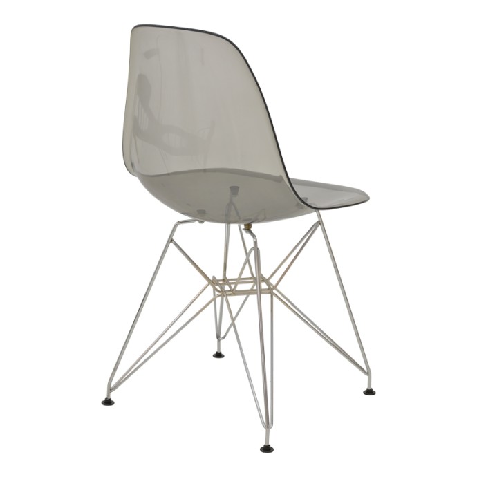 ADELLE ΚΑΡΕΚΛΑ PP ΔΙΑΦΑΝΟ ΓΚΡΙ-INOX ΠΟΔΙ 46X55X81ΕΚ