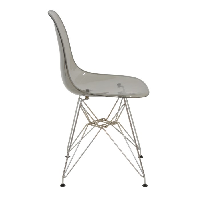 ADELLE ΚΑΡΕΚΛΑ PP ΔΙΑΦΑΝΟ ΓΚΡΙ-INOX ΠΟΔΙ 46X55X81ΕΚ