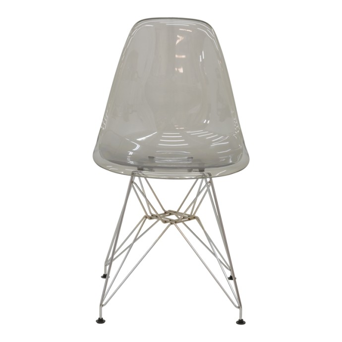 ADELLE ΚΑΡΕΚΛΑ PP ΔΙΑΦΑΝΟ ΓΚΡΙ-INOX ΠΟΔΙ 46X55X81ΕΚ