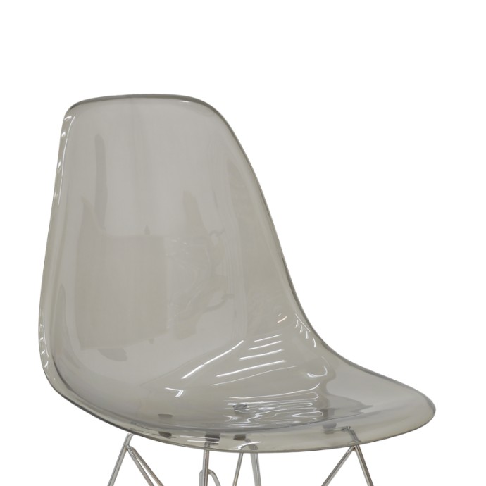 ADELLE ΚΑΡΕΚΛΑ PP ΔΙΑΦΑΝΟ ΓΚΡΙ-INOX ΠΟΔΙ 46X55X81ΕΚ