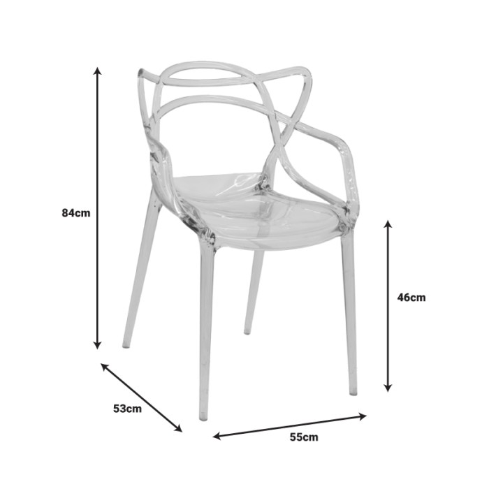 RAMSEI ΚΑΡΕΚΛΑ PC ΔΙΑΦΑΝΟ 55X53X84ΕΚ
