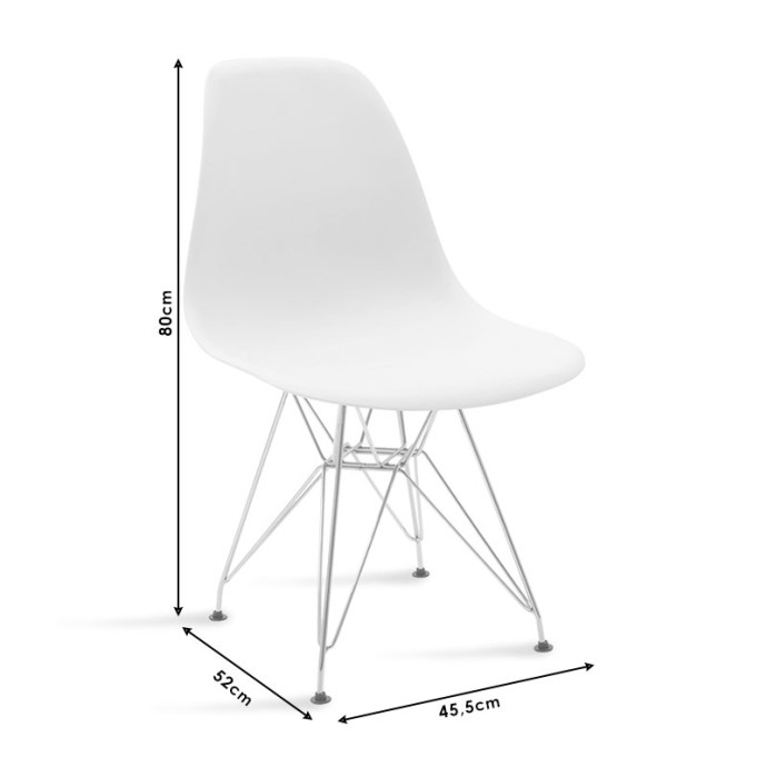ADELLE ΚΑΡΕΚΛΑ PP ΛΕΥΚΟ-INOX ΠΟΔΙ 46X55X81ΕΚ