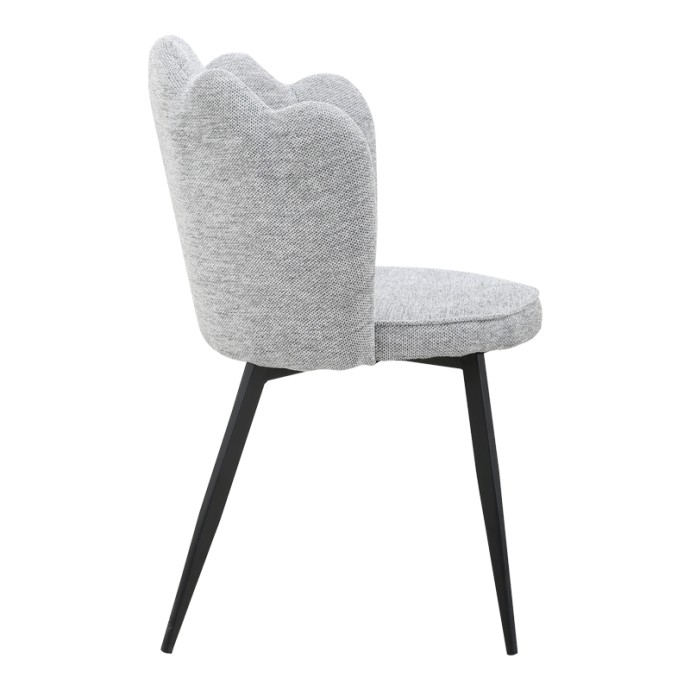 ROSALIA ΚΑΡΕΚΛΑ 57X52X80ΕΚ ΓΚΡΙ ΥΦΑΣΜΑ-ΠΟΔΙ ΜΑΥΡΟ ΜΕΤΑΛΛΟ 