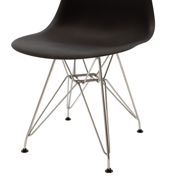 ADELLE ΚΑΡΕΚΛΑ PP ΜΑΥΡΟ-INOX ΠΟΔΙ 46X55X81ΕΚ
