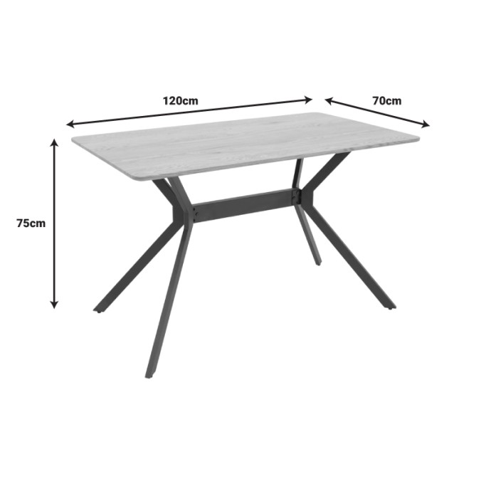 NERELIS ΤΡΑΠΕΖΙ 120X70X75ΕΚ ΦΥΣΙΚΟ MDF ΚΑΙ ΠΟΔΙ ΜΑΥΡΟ ΜΕΤΑΛΛΟ 