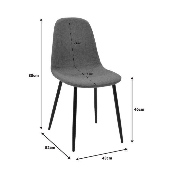 BELLA ΚΑΡΕΚΛΑ  43X52X88ΕΚ ΑΝΟΙΧΤΟ ΓΚΡΙ ΥΦΑΣΜΑ-ΠΟΔΙ ΦΥΣΙΚΟ ΜΕΤΑΛΛΟ 