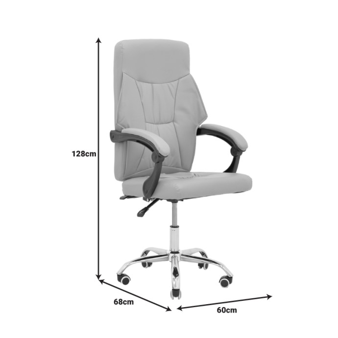 GLORIN ΚΑΡΕΚΛΑ ΓΡΑΦΕΙΟΥ ΔΙΕΥΘΥΝΤΗ 60X68X128ΕΚ ΜΠΕΖ PU 