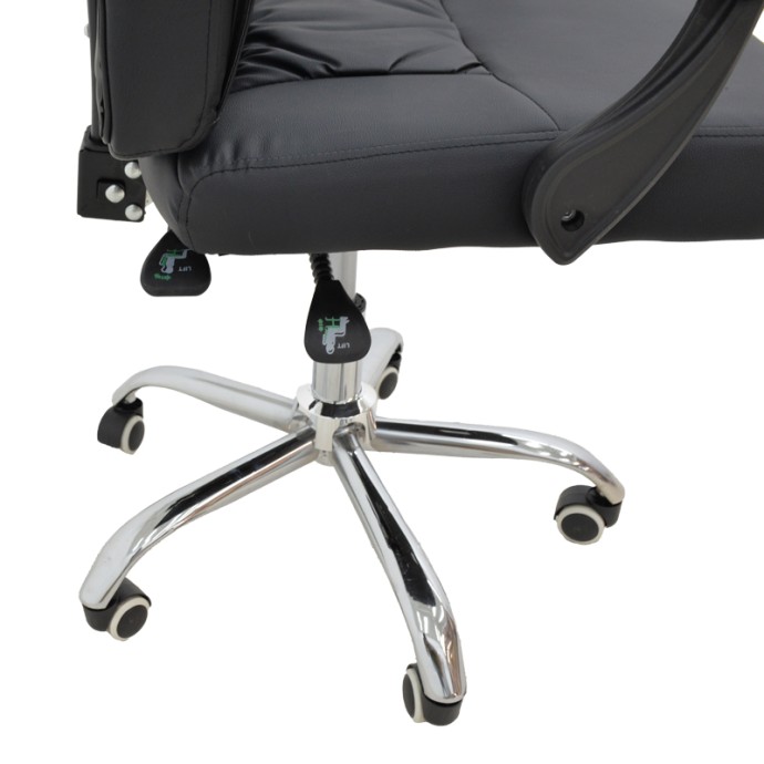 GLORIN ΚΑΡΕΚΛΑ ΓΡΑΦΕΙΟΥ ΔΙΕΥΘΥΝΤΗ 60X68X128ΕΚ ΜΑΥΡΟ PU 