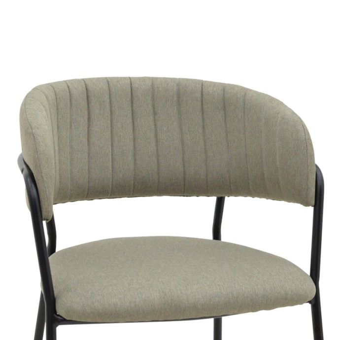 MOREL ΚΑΡΕΚΛΑ 55X55X76ΕΚ ΓΚΡΙ ΥΦΑΣΜΑ-ΠΟΔΙ ΜΑΥΡΟ ΜΕΤΑΛΛΟ 