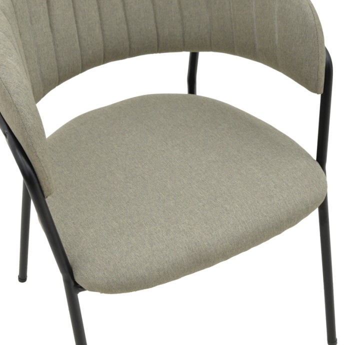 MOREL ΚΑΡΕΚΛΑ 55X55X76ΕΚ ΓΚΡΙ ΥΦΑΣΜΑ-ΠΟΔΙ ΜΑΥΡΟ ΜΕΤΑΛΛΟ 