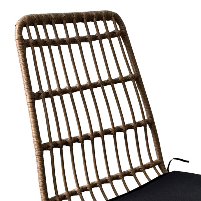 NAOKI U ΤΡΑΠΕΖΑΡΙΑ ΣΕΤ 5ΤΕΜ RATTAN PE ΣΕ ΦΥΣΙΚΗ ΑΠΟΧΡΩΣΗ ΚΑΙ ΜΑΥΡΟ ΜΕΤΑΛΛΟ 160X90X78ΕΚ