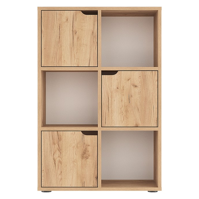 BOOKEL ΒΙΒΛΙΟΘΗΚΗ ΜΕΛΑΜΙΝΗΣ ΣΕ OAK ΑΠΟΧΡΩΣΗ 59.5X27.5X89ΕΚ