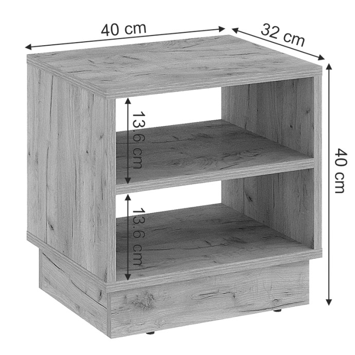 MASON ΚΟΜΟΔΙΝΟ 40X32X40ΕΚ ΜΕΛΑΜΙΝΗΣ ΣΕ OAK ΑΠΟΧΡΩΣΗ 