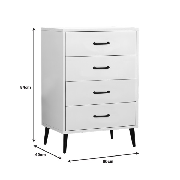 ADRENILE ΣΥΡΤΑΡΙΕΡΑ 80X40X84ΕΚ MDF ΣΕ ΛΕΥΚΗ ΑΠΟΧΡΩΣΗ ΚΑΙ ΜΑΥΡΟ ΜΕΤΑΛΛΙΚΟ ΠΟΔΙ 