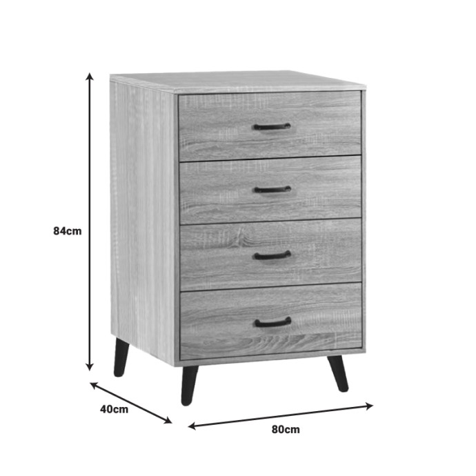 ADRENILE ΣΥΡΤΑΡΙΕΡΑ 80X40X84ΕΚ MDF ΣΕ ΦΥΣΙΚΗ ΑΠΟΧΡΩΣΗ ΚΑΙ ΜΑΥΡΟ ΜΕΤΑΛΛΙΚΟ ΠΟΔΙ 