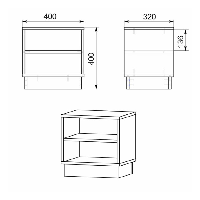 MASON ΚΟΜΟΔΙΝΟ 40x32x40εκ SONOMA-ΛΕΥΚΟ 