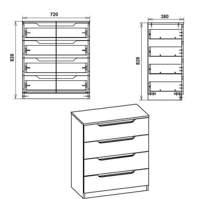 AZENOR ΣΥΡΤΑΡΙΕΡΑ  72x38x83εκ 4 ΣΥΡΤΑΡΙΑ SONOMA 