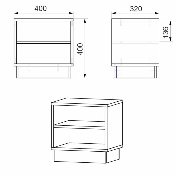 MASON ΚΟΜΟΔΙΝΟ 40X32X40ΕΚ ΛΕΥΚΟ