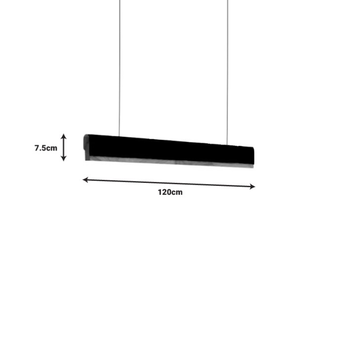 RAFMOLE ΦΩΤΙΣΤΙΚΟ ΟΡΟΦΗΣ LED 120X7.5ΕΚ ΜΑΥΡΟ ΜΕΤΑΛΛΟ-ΞΥΛΟ 