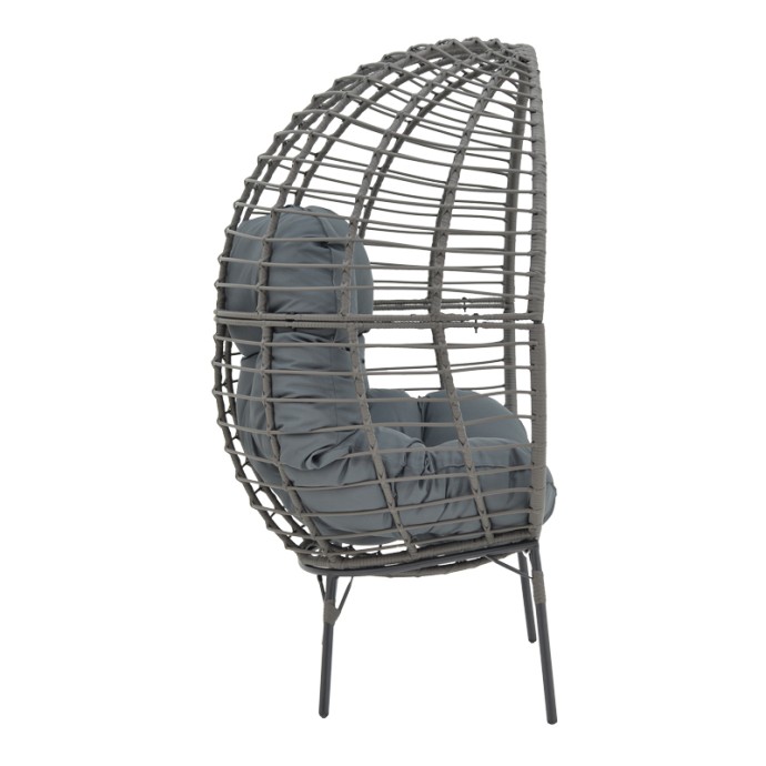 NESTIE ΠΟΛΥΘΡΟΝΑ 102X80X155ΕΚ WICKER RATTAN ΓΚΡΙ-ΜΕΤΑΛΛΙΚΟ ΓΚΡΙ ΠΟΔΙ-ΓΚΡΙ ΜΑΞΙΛΑΡΙ 