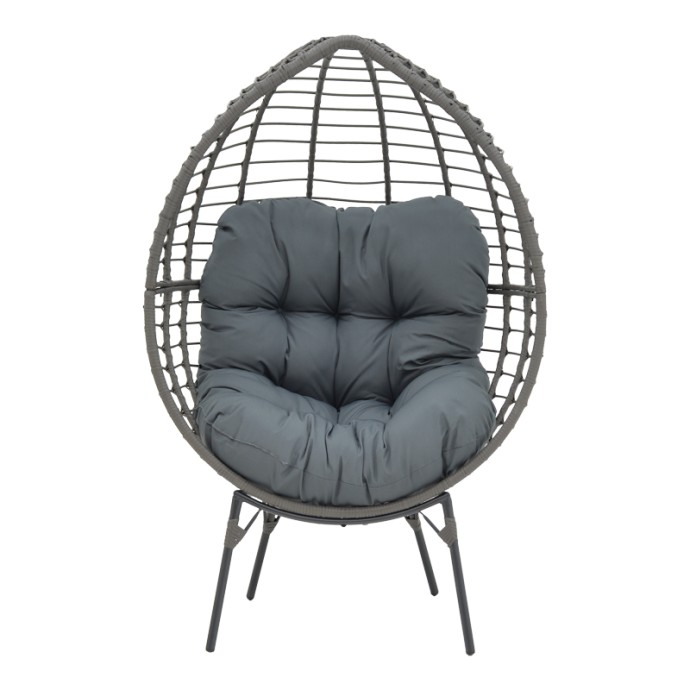 NESTIE ΠΟΛΥΘΡΟΝΑ 102X80X155ΕΚ WICKER RATTAN ΓΚΡΙ-ΜΕΤΑΛΛΙΚΟ ΓΚΡΙ ΠΟΔΙ-ΓΚΡΙ ΜΑΞΙΛΑΡΙ 