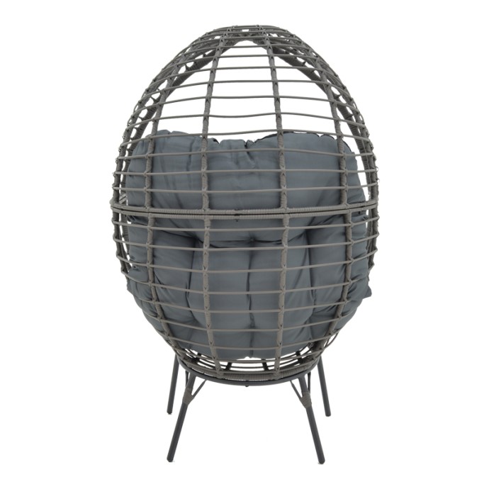 NESTIE ΠΟΛΥΘΡΟΝΑ 102X80X155ΕΚ WICKER RATTAN ΓΚΡΙ-ΜΕΤΑΛΛΙΚΟ ΓΚΡΙ ΠΟΔΙ-ΓΚΡΙ ΜΑΞΙΛΑΡΙ 