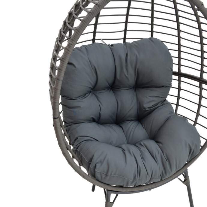NESTIE ΠΟΛΥΘΡΟΝΑ 102X80X155ΕΚ WICKER RATTAN ΓΚΡΙ-ΜΕΤΑΛΛΙΚΟ ΓΚΡΙ ΠΟΔΙ-ΓΚΡΙ ΜΑΞΙΛΑΡΙ 