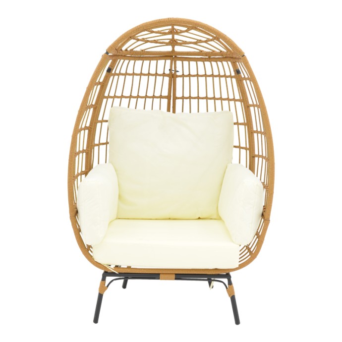 FROX ΠΟΛΥΘΡΟΝΑ 96X76X145ΕΚ WICKER RATTAN ΦΥΣΙΚΟ-ΜΕΤΑΛΛΙΚΟ ΦΥΣΙΚΟ-ΜΑΥΡΟ ΠΟΔΙ-ΜΠΕΖ ΜΑΞΙΛΑΡΙ 