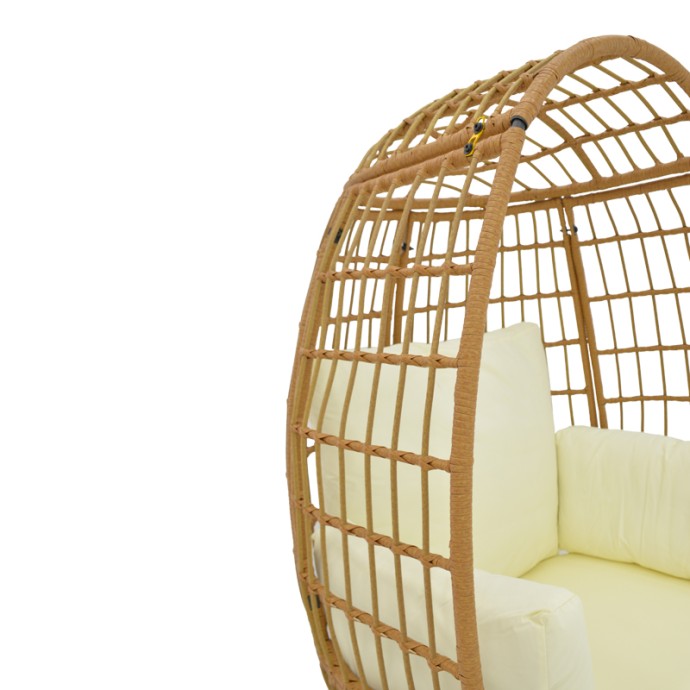 FROX ΠΟΛΥΘΡΟΝΑ 96X76X145ΕΚ WICKER RATTAN ΦΥΣΙΚΟ-ΜΕΤΑΛΛΙΚΟ ΦΥΣΙΚΟ-ΜΑΥΡΟ ΠΟΔΙ-ΜΠΕΖ ΜΑΞΙΛΑΡΙ 