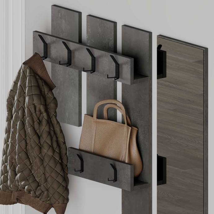 VESTY ΕΠΙΠΛΟ ΕΙΣΟΔΟΥ 100X30X61ΕΚ ΜΕΛΑΜΙΝΗ ΣΕ ΓΚΡΙ RETRO ΑΠΟΧΡΩΣΗ 