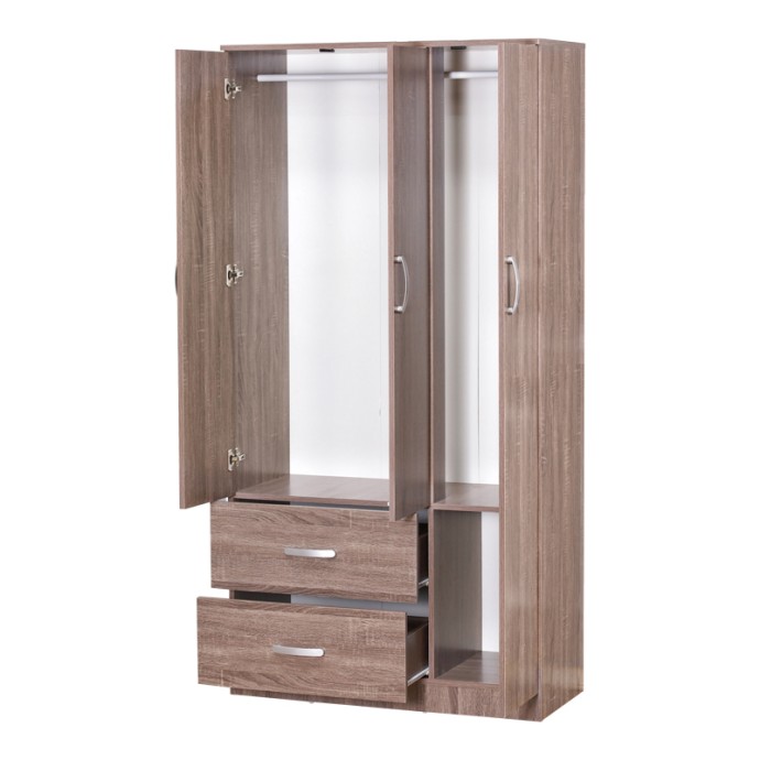 ZELIA ΝΤΟΥΛΑΠΑ ΡΟΥΧΩΝ ΤΡΙΦΥΛΛΗ 90X42X180ΕΚ ΜΕ 2 ΣΥΡΤΑΡΙΑ ΚΑΡΥΔΙ 