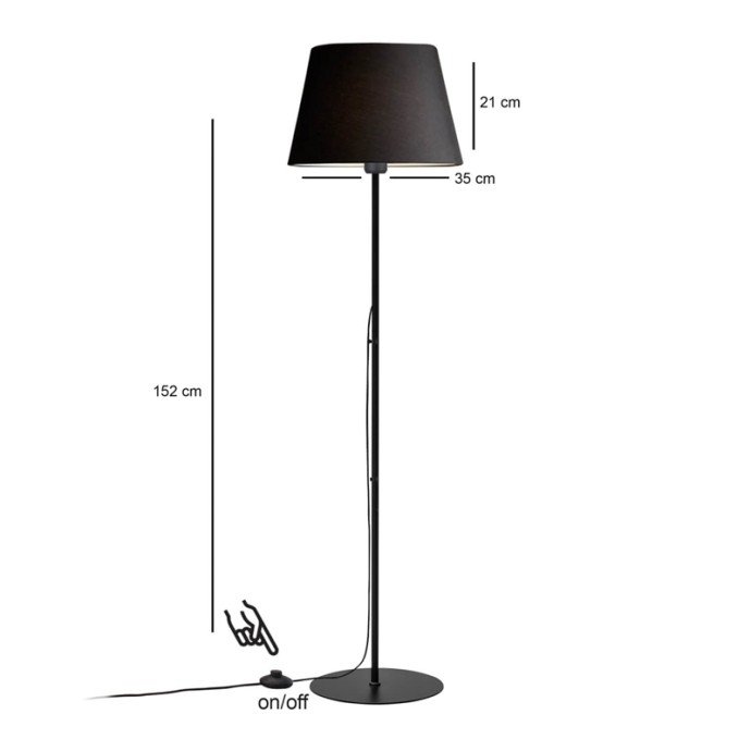 LUMIDER ΦΩΤΙΣΤΙΚΟ ΔΑΠΕΔΟΥ Φ35X152ΕΚ Ε27 ΜΕΤΑΛΛΟ-ΥΦΑΣΜΑ ΜΑΥΡΟ 