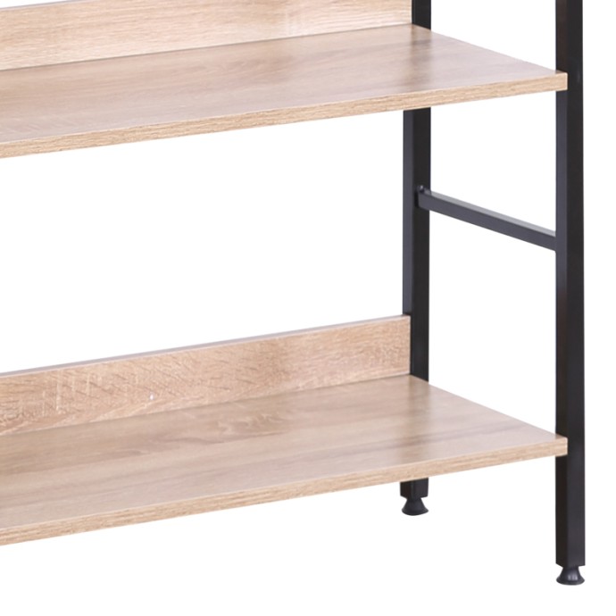 ELBO ΒΙΒΛΙΟΘΗΚΗ 60X28X126cm ΦΥΣΙΚΟ-ΜΑΥΡΟ ΜΕΤΑΛΛΟ 