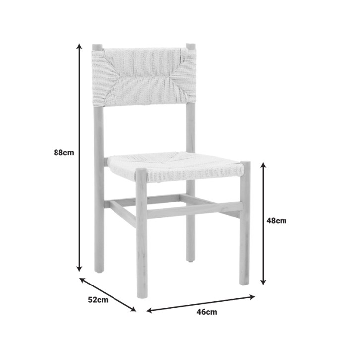 OARVINE ΚΑΡΕΚΛΑ 46X52X88ΕΚ ΦΥΣΙΚΟ RUBBERWOOD-ΦΥΣΙΚΟ ΣΧΟΙΝΙ 