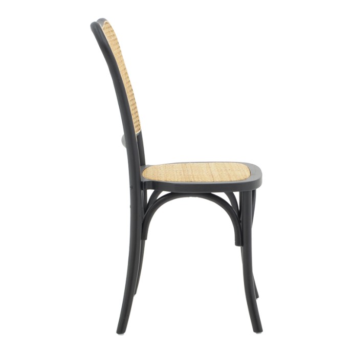 ZOZELE ΚΑΡΕΚΛΑ 45X51X88ΕΚ ΦΥΣΙΚΟ RATTAN PE-ΜΑΥΡΟ TOON WOOD 