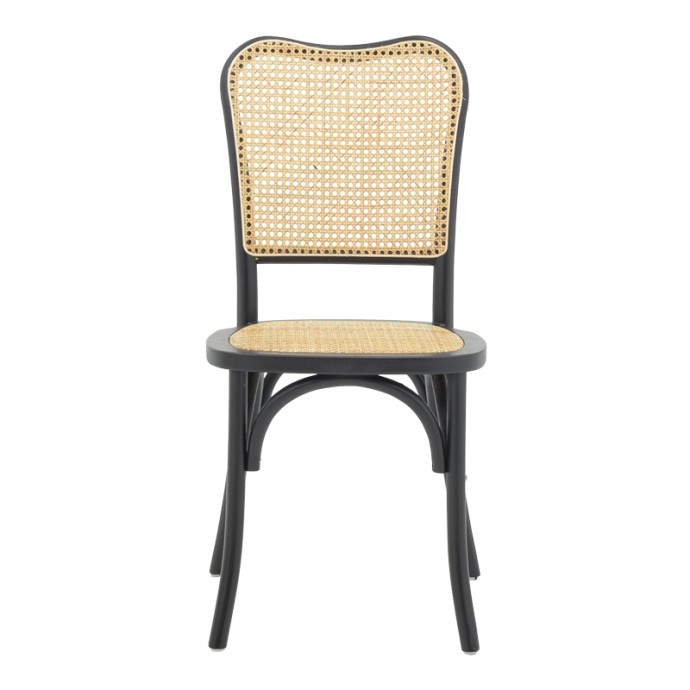 ZOZELE ΚΑΡΕΚΛΑ 45X51X88ΕΚ ΦΥΣΙΚΟ RATTAN PE-ΜΑΥΡΟ TOON WOOD 