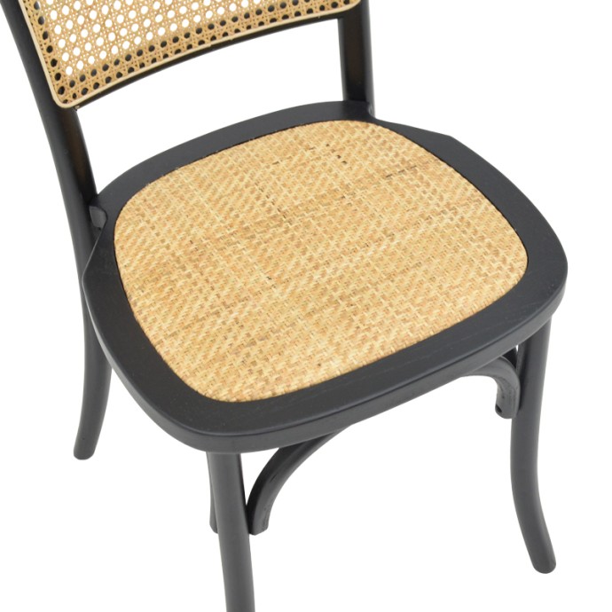 ZOZELE ΚΑΡΕΚΛΑ 45X51X88ΕΚ ΦΥΣΙΚΟ RATTAN PE-ΜΑΥΡΟ TOON WOOD 