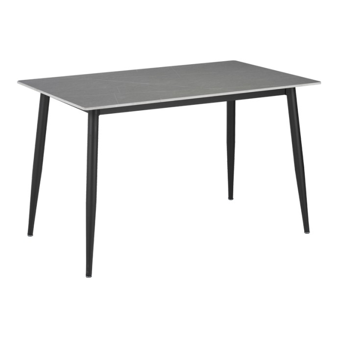 GUSTAS-BELLA A ΤΡΑΠΕΖΑΡΙΑ ΣΕΤ 5ΤΜΧ ΓΚΡΙ ΜΑΡΜΑΡΟΥ SINTERED STONE-ΜΑΥΡΟ ΜΕΤΑΛΛΟ 120X60X75ΕΚ