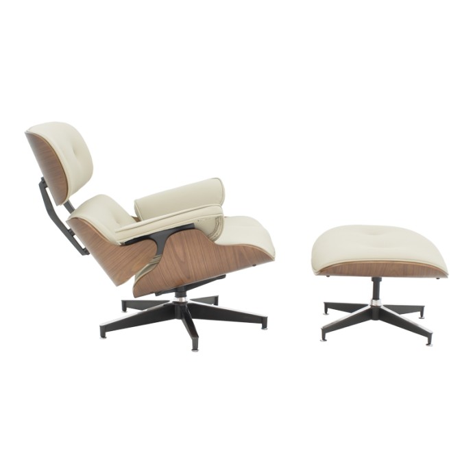 JENNA ΠΟΛΥΘΡΟΝΑ-ΥΠΟΠΟΔΙΟ RELAX 82X92X82ΕΚ ΜΠΕΖ PU- PLYWOOD ΚΑΡΥΔΙ-ΒΑΣΗ ΧΡΩΜΙΟΥ 