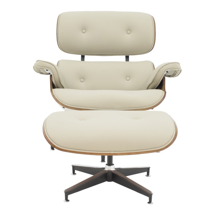 JENNA ΠΟΛΥΘΡΟΝΑ-ΥΠΟΠΟΔΙΟ RELAX 82X92X82ΕΚ ΜΠΕΖ PU- PLYWOOD ΚΑΡΥΔΙ-ΒΑΣΗ ΧΡΩΜΙΟΥ 